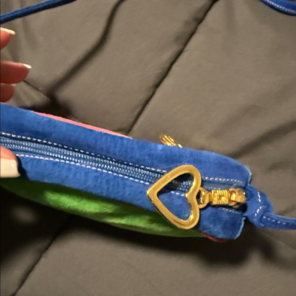 Moschino Pink and Blue Oval Bag with Green and Gold Accents - Picture 3 of 5